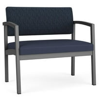 Lesro Lenox Steel Fabric Bariatric Waiting Room Guest Chair in Charcoal/Midnight Sky/Castillo Batik