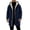 Navy, variant on Ywyfzly Men's Hooded Fleece Coat Zip Up Sherpa Lined Long Jacket with Pockets Solid Color Warm Winter Outerwear Khaki XL