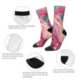 thumbnail image 3 of Xecao Pink Parrot Tropical Blossoms Pattern Sport Socks for Women and Men Crew Socks Sporty Calf Socks Casual Socks, 3 of 6