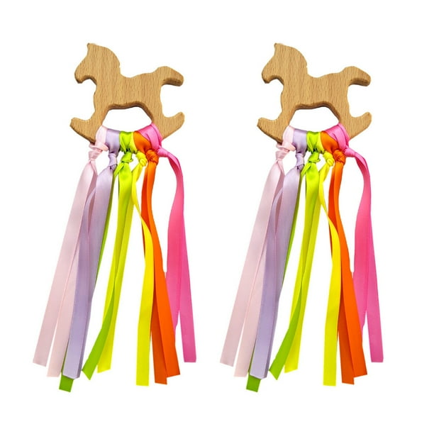 Arco Iris Madera Cinta Anillo Juguetes Bebé Mordedor Bebé Recién Nacido Juguete Sensorial Nube Cinta Molar Madera Círculo Mordedor Juguete 2 Uds Noticed BA001549-03
