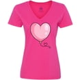 thumbnail image 3 of Inktastic Pink Balloon Heart Women's V-Neck T-Shirt, 3 of 5