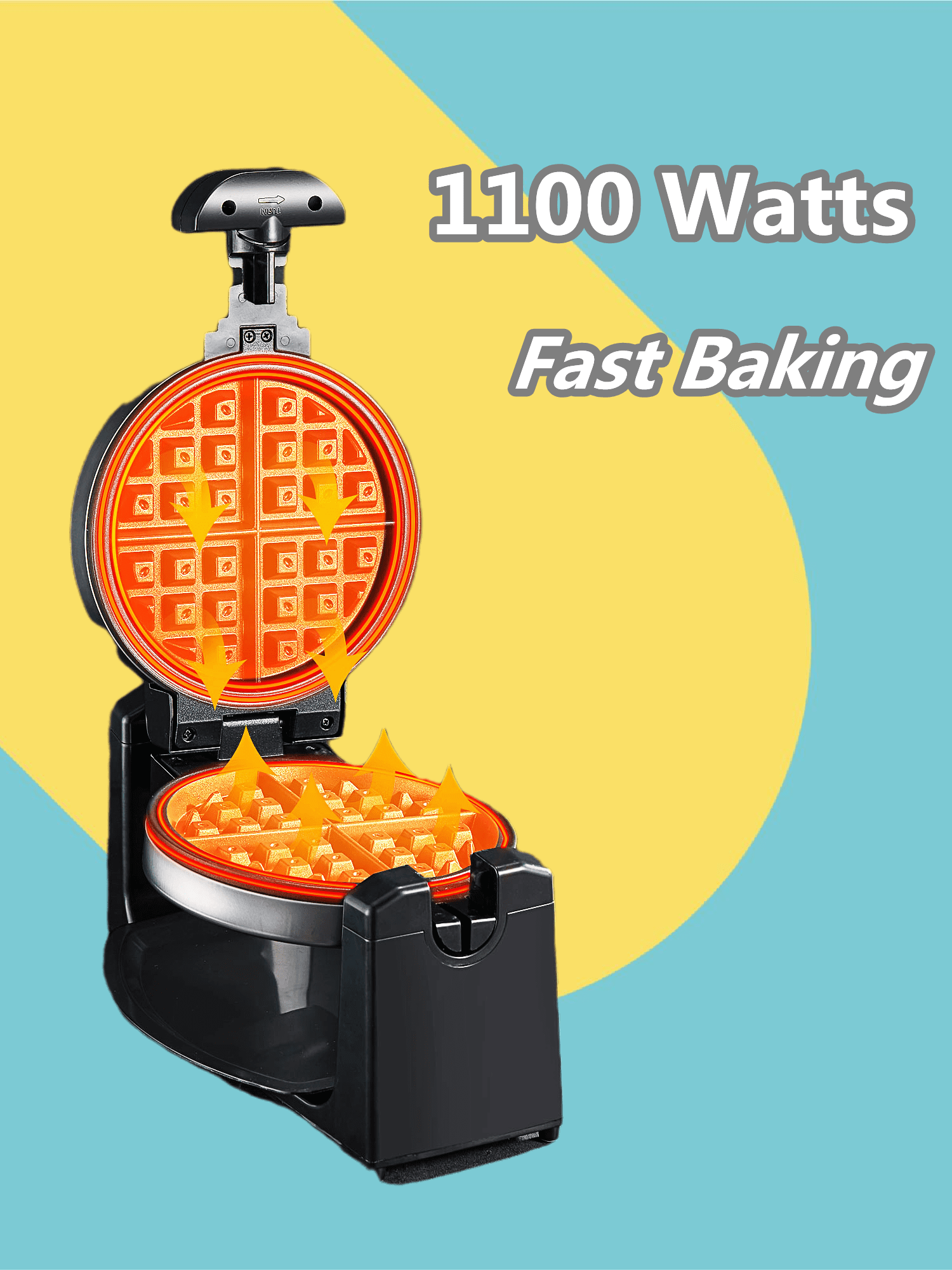 Classic Rotating Belgian Waffle Maker, 180° Flip Waffle Iron for