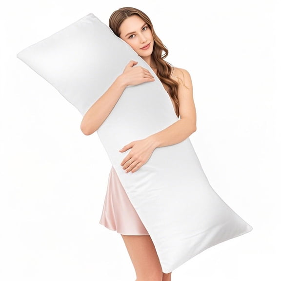 Body Pillow, Soft Long Bed Pillow for Adults, Breathable Full Body Pillow Insert for Sleeping, 20x54 inches, White
