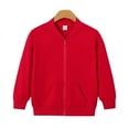 thumbnail image 2 of ZHOGXU Baby Boys Girls Jacket Long Sleeved Solid Color Zip Up Fashion Coat With Pocket For Outdoor Activities,Red,7-14 Years, 2 of 6