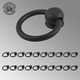 thumbnail image 2 of Renovators Supply Manufacturing Black Wrought Iron Mission Ring Cabinet Pulls 2" Antique Drop Style Swing Handles Drawer Pulls Rust Resistant Powder Coated Dresser Handles with Hardware Pack of 20, 2 of 8