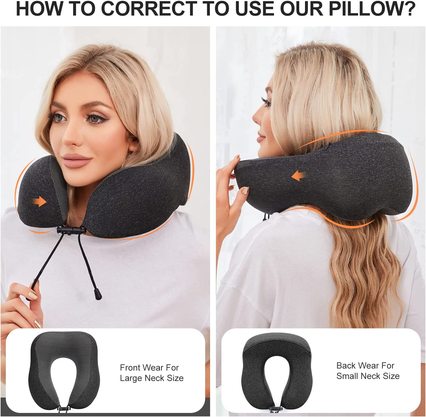 IdeaShow Black Neck Protecting U-shaped Pillow Airplane Car Office Nap  Pillow Travel Pillow Sale - Banggood USA Mobile