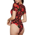thumbnail image 3 of Naloa Tomatoes And Chili Women's Short-Sleeved Onesie, One-Piece Swimsuit for Parties, dates, clubs - Medium, 3 of 9