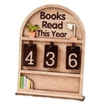 thumbnail image 2 of DOLITY Books Read This Year Counter Book Lover Gift up to 999 Books Reading Tracking Wood Color, 2 of 7