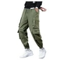thumbnail image 6 of MRULIC jeans for men Men's Harlem Wool Cargo Pants Trousers Loose Plus Casual Add Sports Pants Pants Nine Size Men's pants Men Cargo Pants Green + XXL, 6 of 9