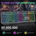 thumbnail image 7 of Muzpu Gaming Keyboard,Mechanical Keyboard,Wired Keyboard,IP57 Waterproof,Ultra Sensitive & Quiet Response,RGB Gaming Backlit Keyboard for PC/Mac Gamers,Black, 7 of 7