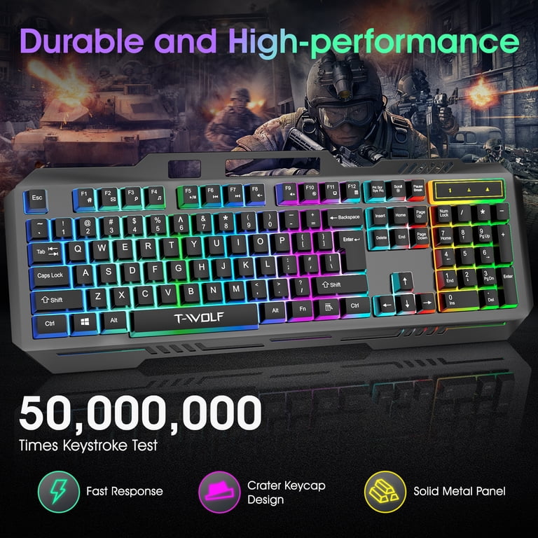 Muzpu Gaming Keyboard,Mechanical Keyboard,Wired Keyboard,IP57