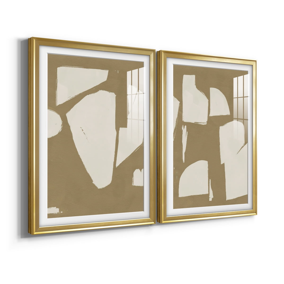 Wexford Home Chunky Abstract III Premium Framed Print, 22.5" x 30.5" - Ready to Hang, Gold (Set of 2)