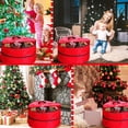 thumbnail image 4 of Double Layer Christmas Wreath Storage Container Bags Double Wreath Storage Container Zippered Bag with Handle Festive Storage Box Storage for Xmas Garlands, Red(2 Pcs,24 Inch), 4 of 7
