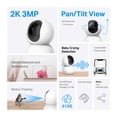 thumbnail image 3 of TP-Link Tapo 2K Cámara de seguridad panorámica/inclinable para monitor de bebé, cámara para perros con detección de movimiento, audio bidireccional, sirena, visión nocturna, almacenamiento en la nube, 3 of 5