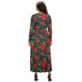 thumbnail image 2 of FKELYI Womens Fall Dress Long Sleeve Maxi Dress for Wedding Party Red Christmas Flower Print Casual Outdoor Cloth V Neck Soft Dresses with Pocket, L, 2 of 6