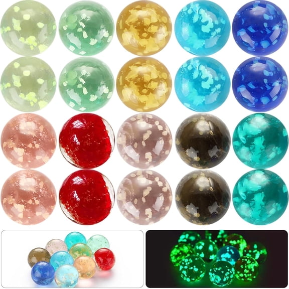 40 Pcs Multi-Color Luminous Marbles,Glow in The Dark Marbles,Colorful Glass Marbles,for Marble Games, DIY and Home Decoration (Random Color)