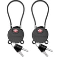 thumbnail image 1 of Forge TSA Approved Luggage Cable Locks Ultra-Secure Dimple Key Travel Locks with Zinc Alloy Body- black 2 locks, 1 of 2