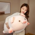 thumbnail image 2 of Recién llegado, muñeco de peluche de cerdo blando de 40/50/60/80cm, cerdito de peluche tumbado, juguete de Animal, almohada de peluche suave, regalo de cumpleaños, 2 of 5