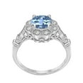 thumbnail image 4 of Aonejewelry 1.00 Carat Blue-Topaz Gemstone and Halo Diamond Ring in 10K Solid Rose, White & Yellow Gold, 4 of 8