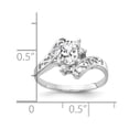 thumbnail image 2 of Primal Gold 14 Karat White Gold 6x4mm Oval Cubic Zirconia and Diamond Ring, 2 of 3