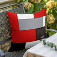 thumbnail image 2 of Red Grey Geometric Pillow Covers 16x16 Inch, Modern Black White Abstract Art Linen Pillowcase with Invisible Zipper, Decorative Throw Pillow Covers Cushion Case for Couch Sofa Bed Living Room, 2 of 9