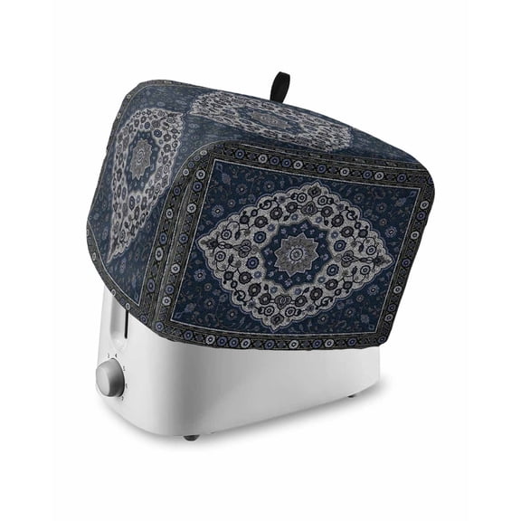 Fsddascl Boho Southwest Toaster Cover 2 Slice, Small Kitchen Appliance Covers, Blue Gray Ethnic Aztec Abstract Pattern Toaster Oven Cover with Loop, Bread Machine Cover Dust Cover Protection