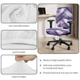 thumbnail image 6 of FKELYI Marble Texture Purple Print Office Chair Slipcover 2 Piece Desk Chair Cover Removable Computer Chair Protective Cover Rotating Swivel Chair Slipcover for Office Worker, 6 of 7