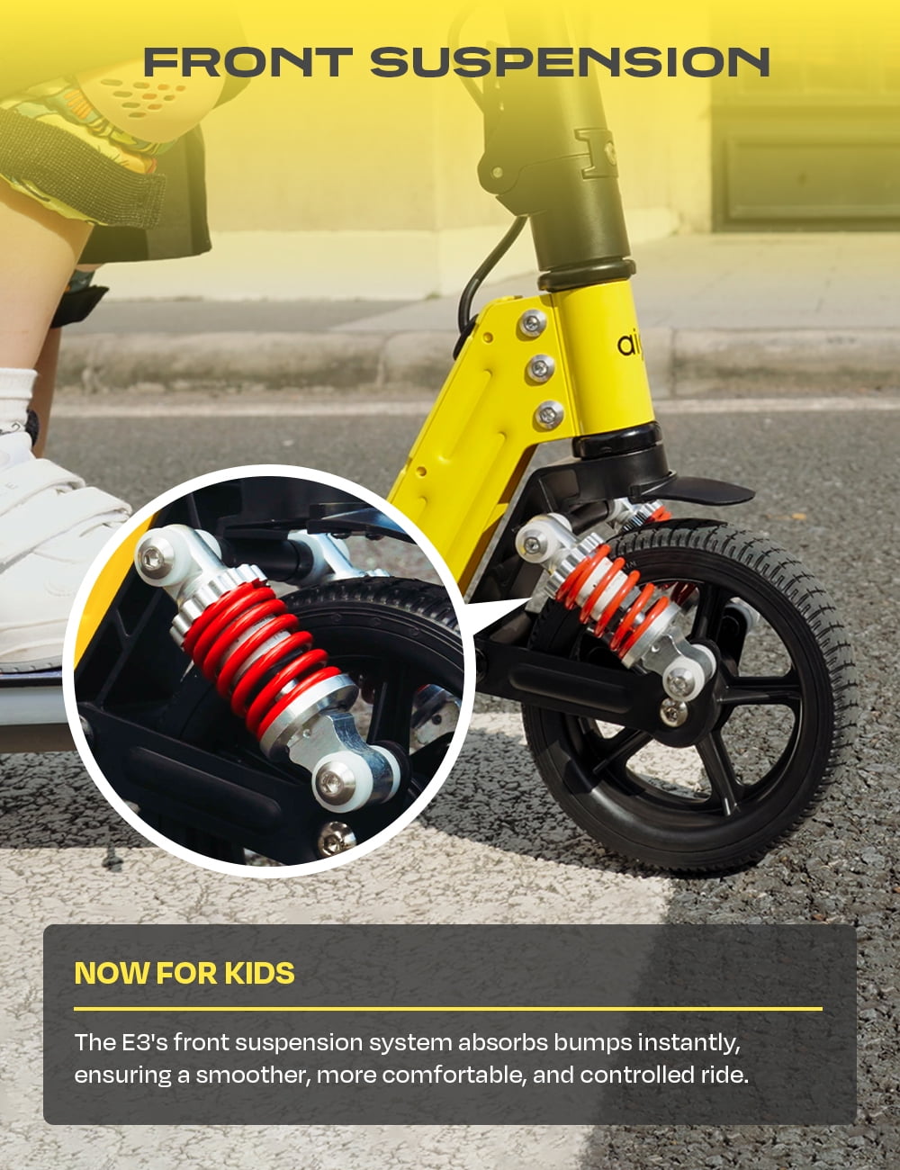Aigo HappyRoll Kids Electric Scooter E3，Dual, Solid tires，toddler electric scooter，easy roller scooter