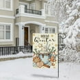 thumbnail image 6 of Hello Winter Hot Cocoa Decorative Garden Flag, Snowman Gingerbread Cookie Candy Red Berry Gold Snowflakes Yard Outside Decorations, Blue Christmas Outdoor Small Home Decor Double Sided 12.5x18, 6 of 6