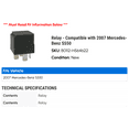 thumbnail image 2 of Relay - Compatible with 2007 Mercedes-Benz S550, 2 of 2