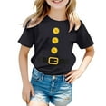 thumbnail image 1 of Chemises Filles Carnaval Enfants Couleur Imprimée Col Rond Manches Courtes T-Shirt Hauts Filles Noir 4 Ans-5 Ans, 1 of 4