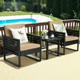 thumbnail image 3 of Gymax 3PCS Rattan Outdoor Bistro Set Patio Conversation Furniture Set w/ Cushions, 3 of 10