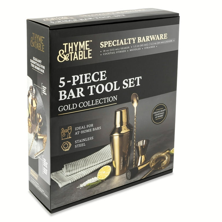 Free Shipping! Thyme & Table Stainless Steel Gold Bar Tool Set 5