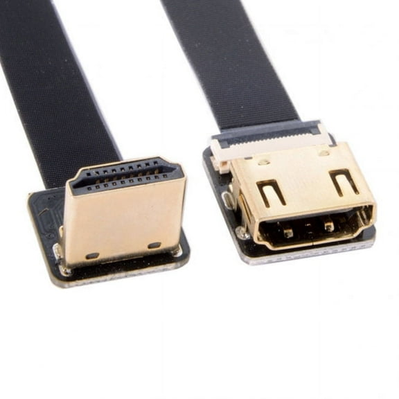 Chenyang CY CYFPV Down Angled 90 Degree HDMI Male to Female FPC Flat Cable for HDTV Multicopter Aerial Photography