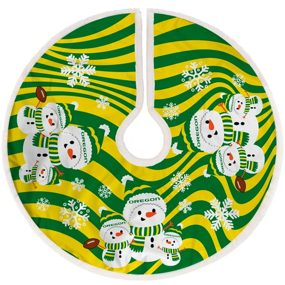 Oregon Ducks Snowman Sherpa Christmas Tree Skirt