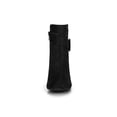 thumbnail image 5 of BLISSFUL STEP Women's Boots Faux Suede Ankle Booties Block Heel Round Toe Buckle Side Zip Boots Black 5.5, 5 of 8