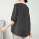 thumbnail image 4 of Camisas de Color Sólido para las Mujeres Casual 1/2 Manga V-Cuello Blusas, Top de Moda para Diario, Trabajo Y Fiesta, 4 of 4