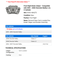 thumbnail image 2 of Front Right Brake Caliper - Compatible with 2004 - 2008 Chevrolet Malibu 2.2L 4-Cylinder - Raybestos, 2 of 2
