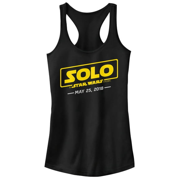 Junior's Solo: A Star Wars Story Logo Scrawl Racerback Tank Top Black X Large