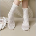 thumbnail image 6 of Wuxian Funny Socks Spring Summer Lace Mesh Crew Socks Rolled Hem Slouch Socks Thin Soft Comfy Casual Breathable Socks,Grey,One Size, 6 of 9