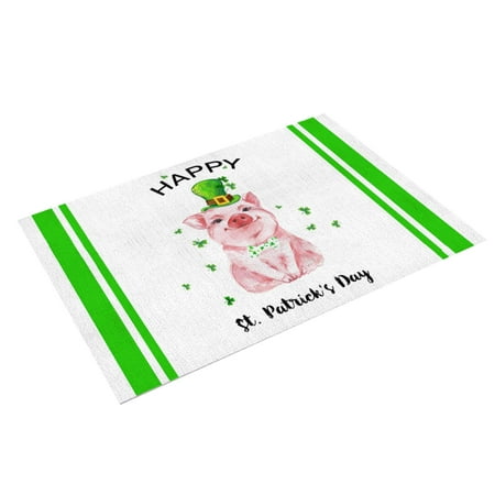 

QYZEU Under Sink Organization Round Woven Mat St. Patricks S Day Placemat Irish Plaid English Decorative Table Runner Insulated Tablecloth