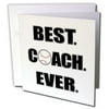 3dRose Baseball Best Coach Ever - Greeting Cards, 6 by 6-inches, set of 6
