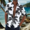 thumbnail image 2 of ZCFZJW Tropical Palm Tree Graphic Shirts for Men Summer Short Sleeve Button Down Hawaiian T-Shirts Trendy Oversized Regular Fit Beach Vacation Tees Tops Black XXL, 2 of 5
