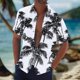 thumbnail image 1 of Blusa y camisa de manga corta con cuello vuelto Camisa casual para hombre Camisa de bolos vintage de manga corta Camisas de verano de playa cubana Camisa con botones Blusa para hombre Poliéster, 1 of 5