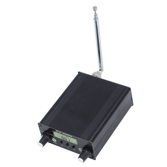 FM Radio Transmitter, Stereo Mini Radio Station Clear Sound Aluminium Alloy for Homes