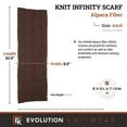 thumbnail image 4 of Alpaca Knit Infinity Scarf - Super Soft Baby Alpaca - Made in the USA - Harvest Brown, 4 of 7