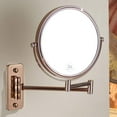 thumbnail image 6 of Wall Mirror, Wall Mounted Makeup Mirror with Magnification, 360 Degree Swivel Rotation with Distortion Free View, Two-Sided Extendable, Stainless Steel, for Bathroom, 6 of 7