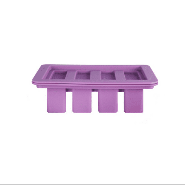 Bandeja de silicona para moldes de mantequilla, con tapa rectangular y recipiente para mantequilla, decoración de tartas, moldes para fondant, moldes de jabón para bricolaje (morado) oso de fresa Hogar