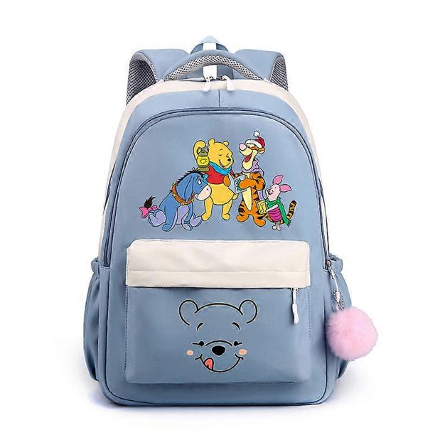 Mochila de dibujos animados de Winnie the Pooh, color caramelo, 30 x 23 x 42 cm, 48 colores, mochila escolar de anime para niños