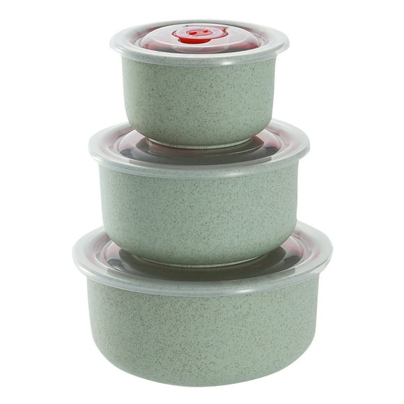 Binwennn Ensemble de Bols en Blé avec Couvercle, Récipients Hermétiques pour Aliments, Micro-Ondes, Congélateur et Lave-Vaisselle, Facile à Nettoyer, 3 Pcs, Napperons Ronds pour Table à Manger